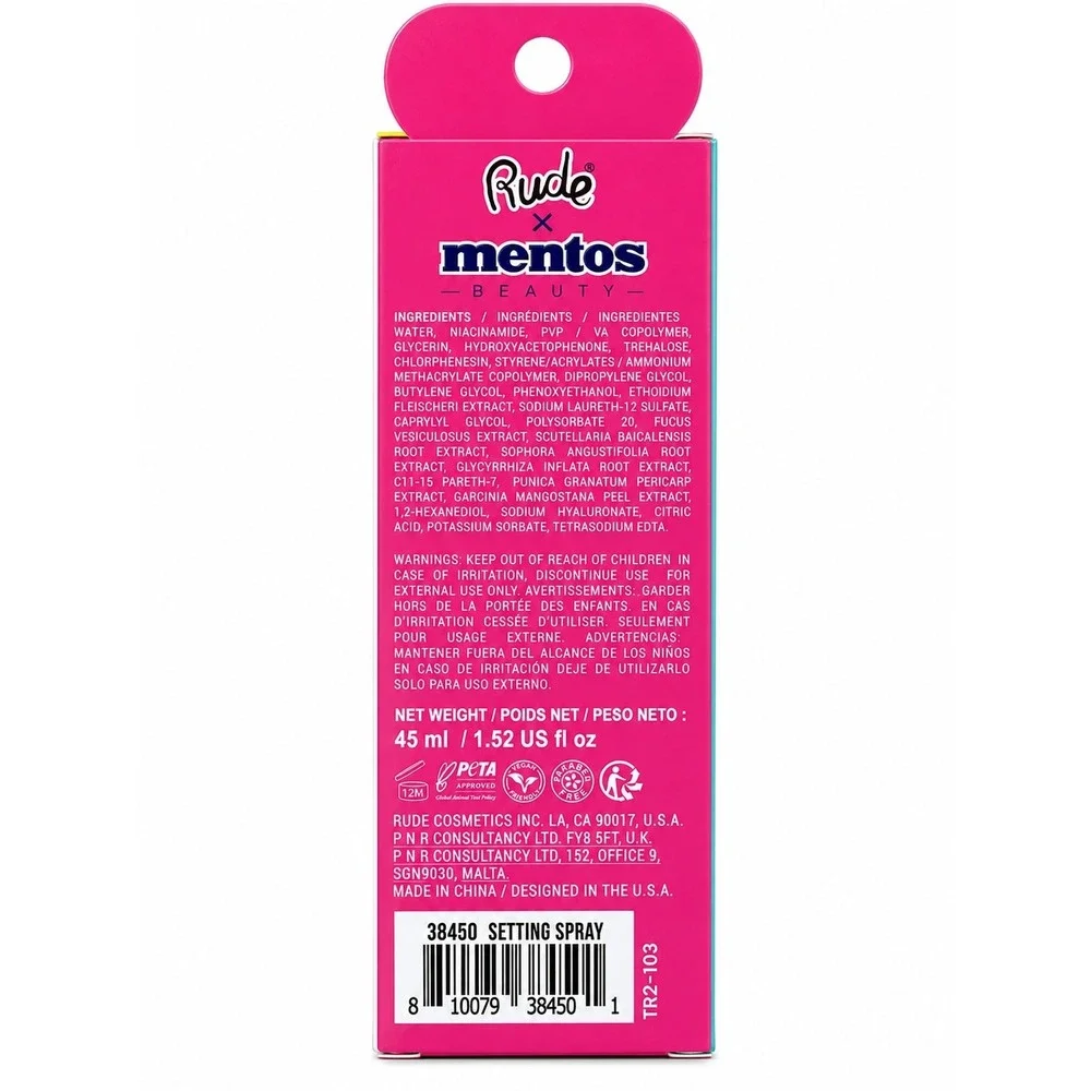 Rude x Mentos Beauty Airbrush Transfer Proof Setting Spray